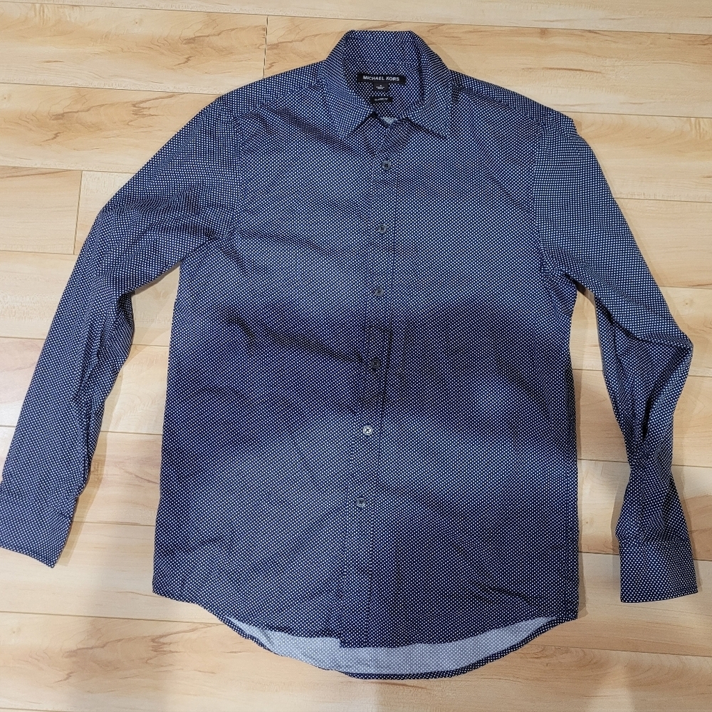 Michael Kors men's size small navy and white button up shirt
